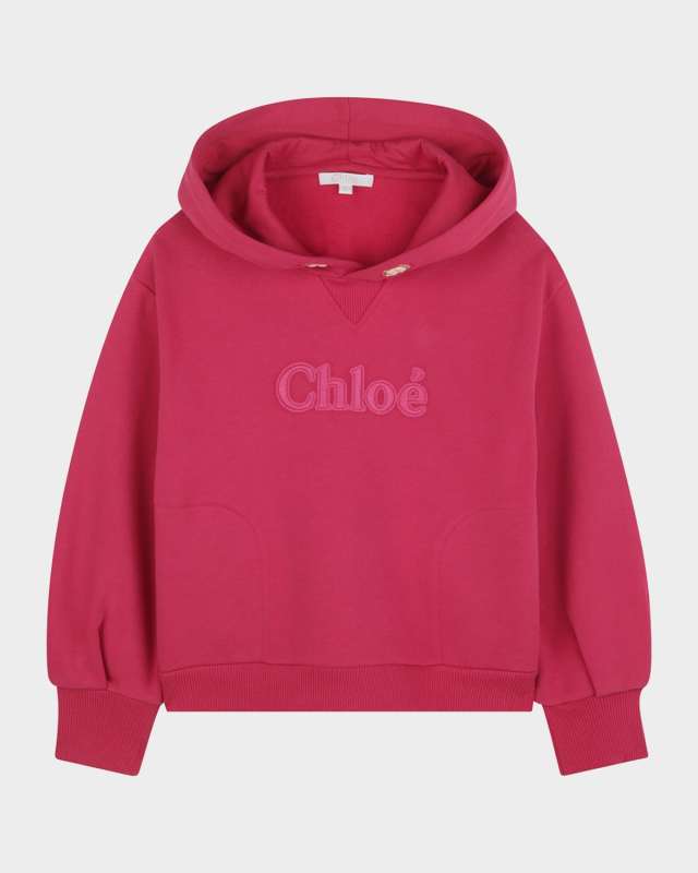 Girl's Logo Embroidered Hoodie, Size